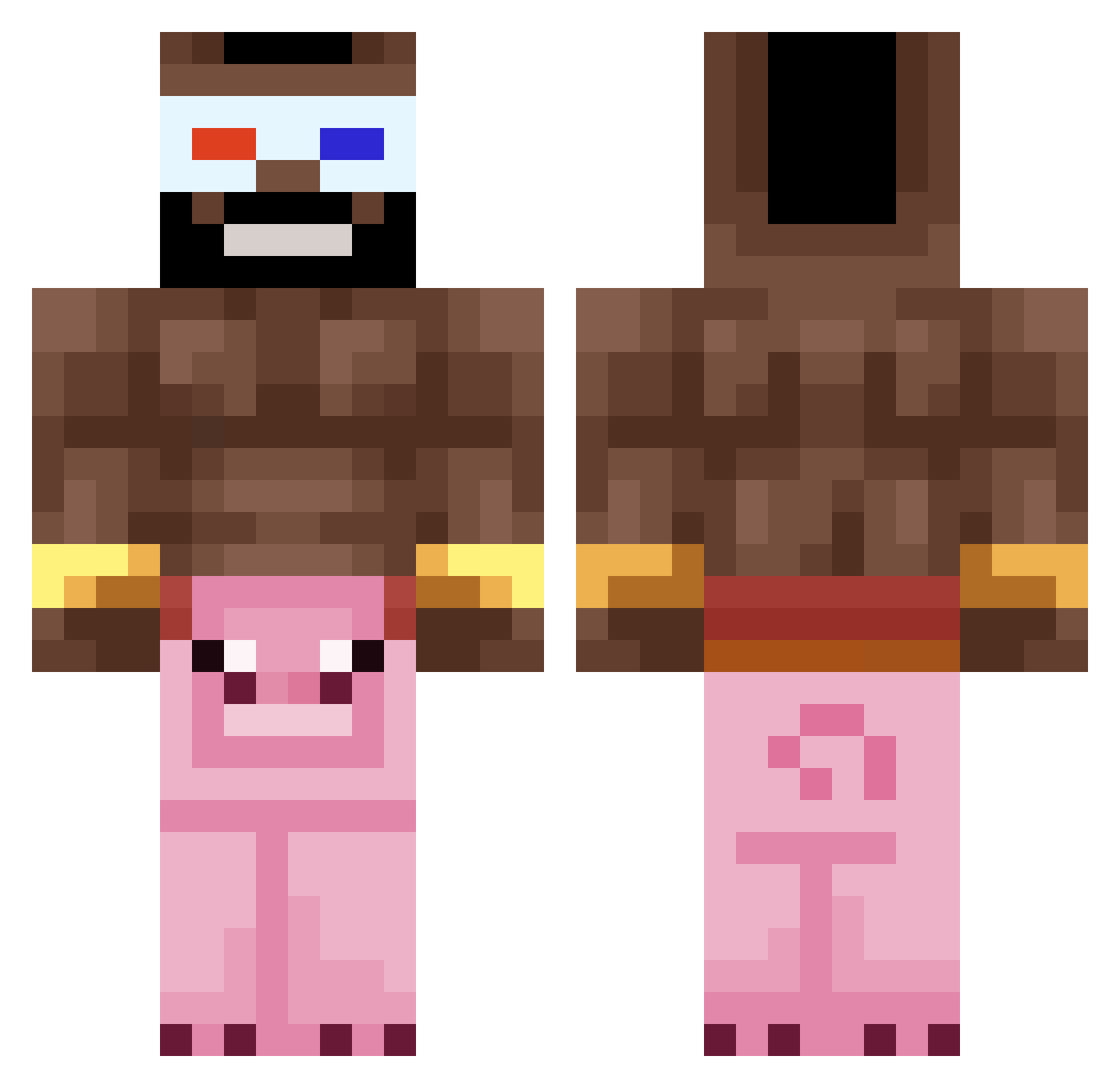 IsmaelLimon Minecraft skin, front and back view