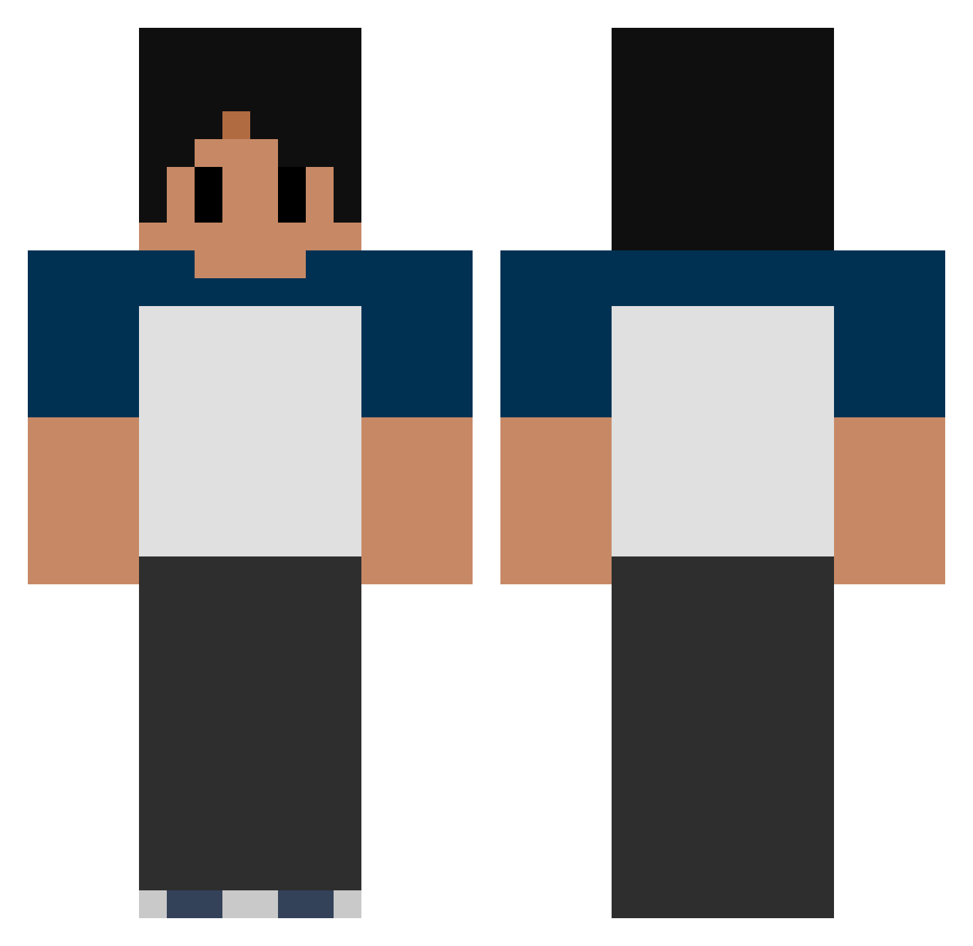 arysvance Minecraft skin, front and back view