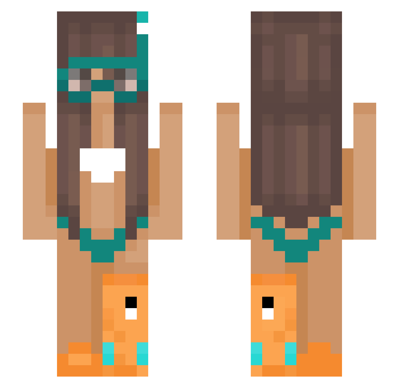 moromies1234 Minecraft skin, front and back view