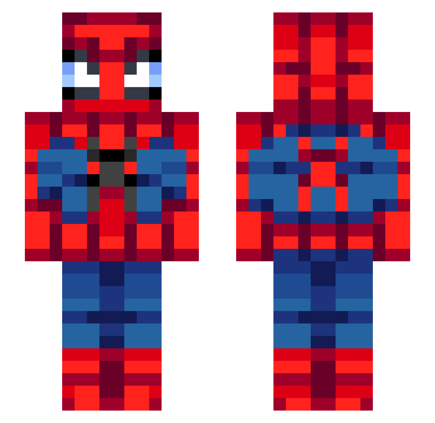 Pojoblade Minecraft skin, front and back view