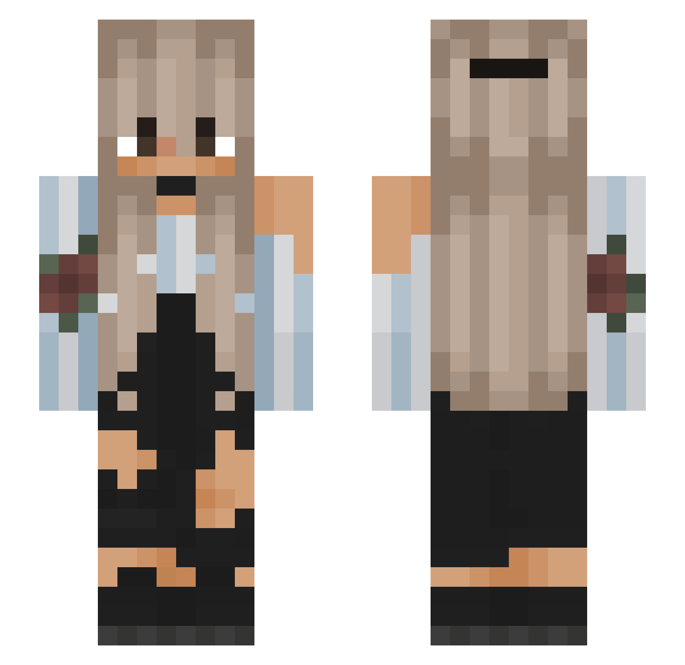 SledGe2565 Minecraft skin, front and back view