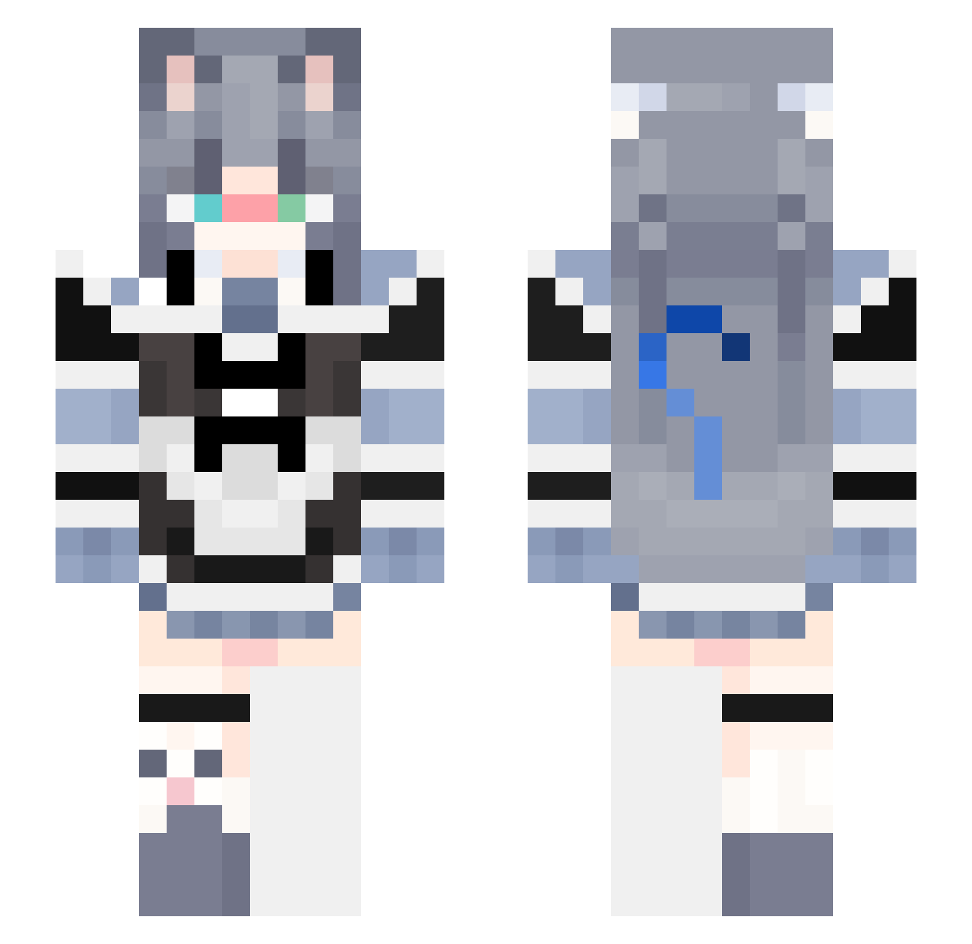 SYbairi Minecraft skin, front and back view