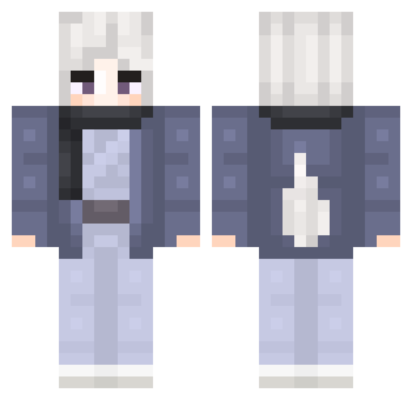 X1T0 Minecraft skin, front and back view
