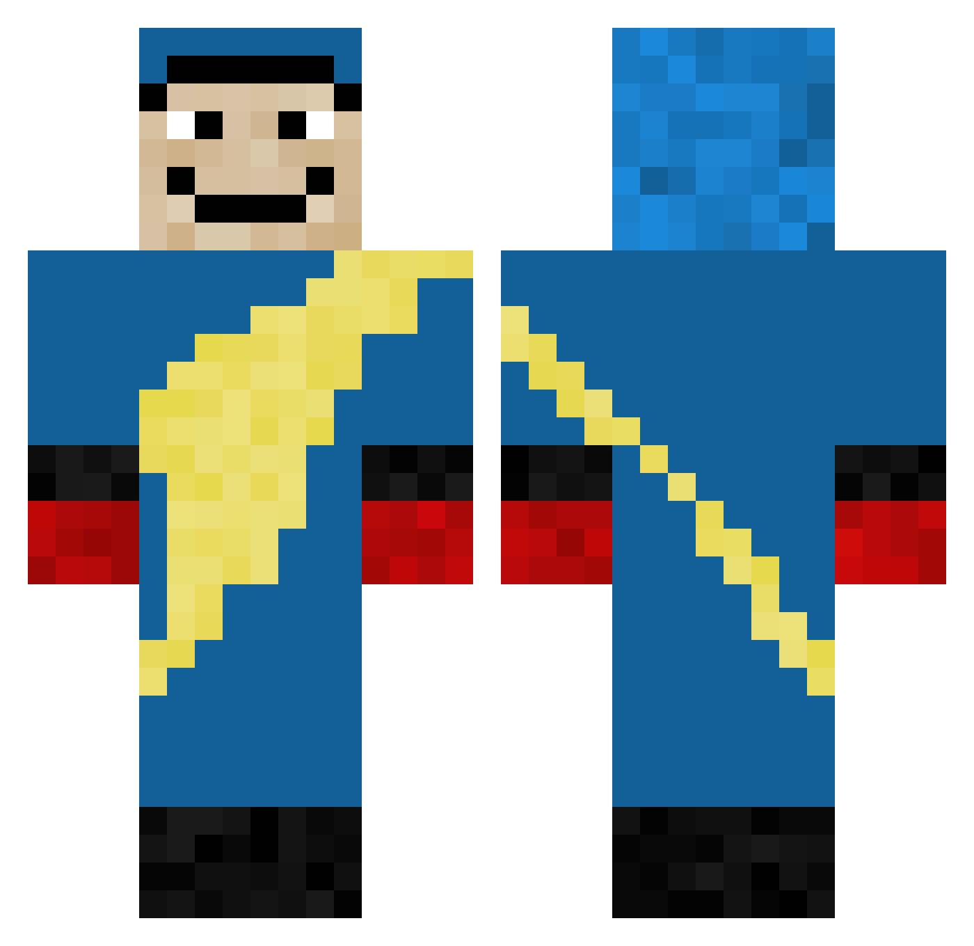 bluestriker87320 Minecraft skin, front and back view