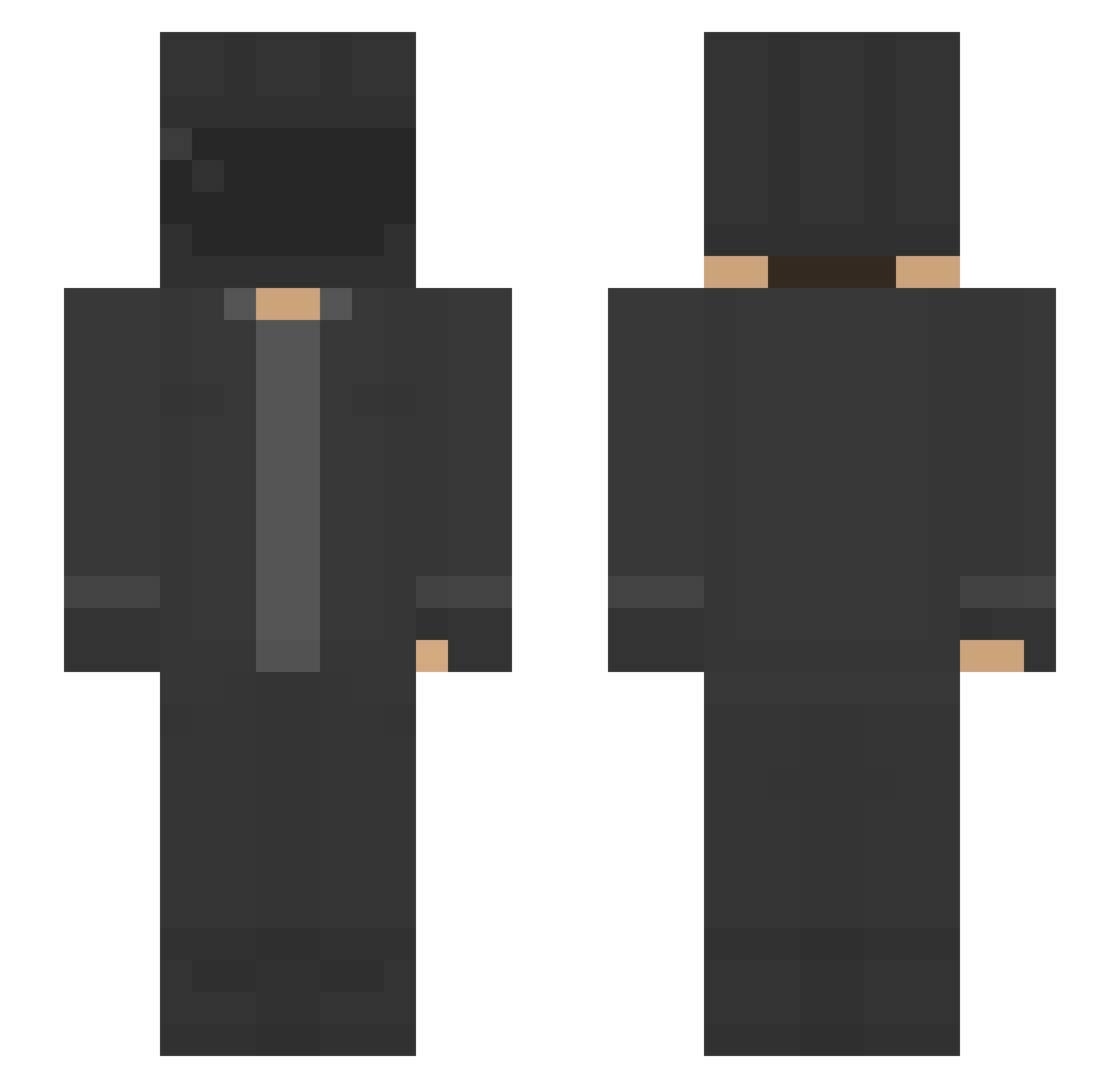 aabrother Minecraft skin, front and back view