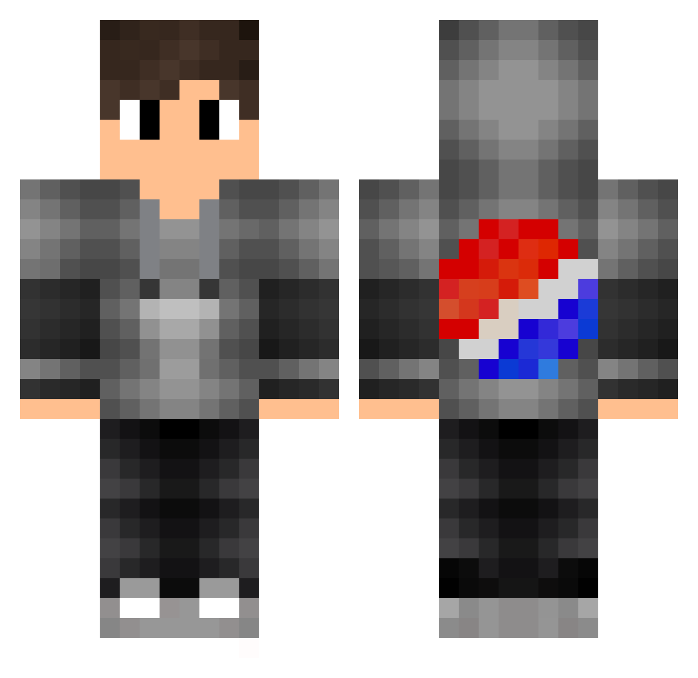 Bessette Minecraft skin, front and back view