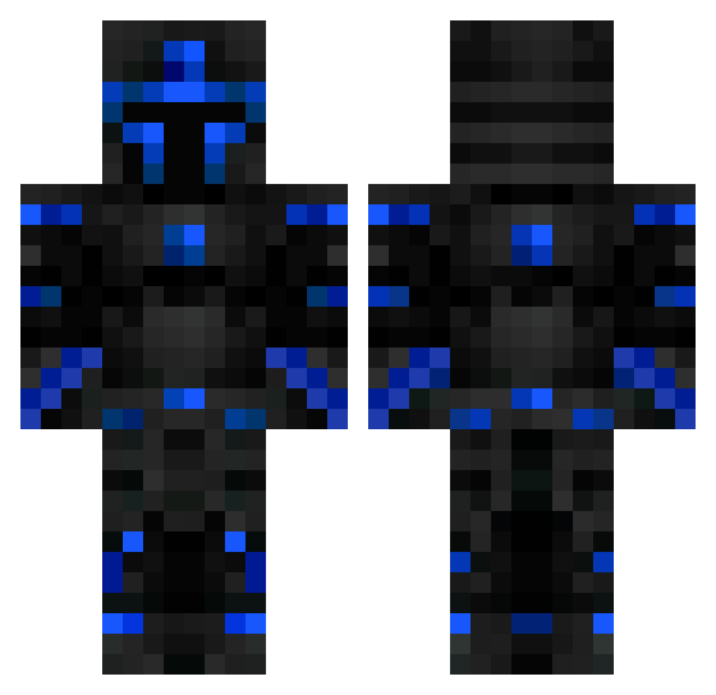 hugesonic Minecraft skin, front and back view