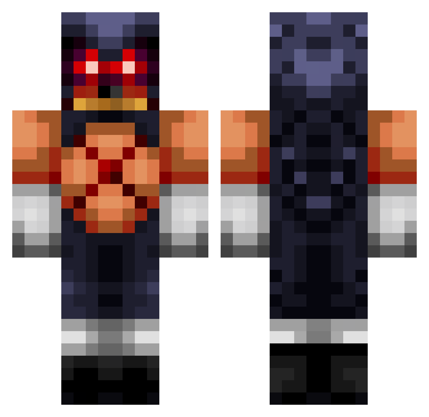 tsukkiyama Minecraft skin, front and back view