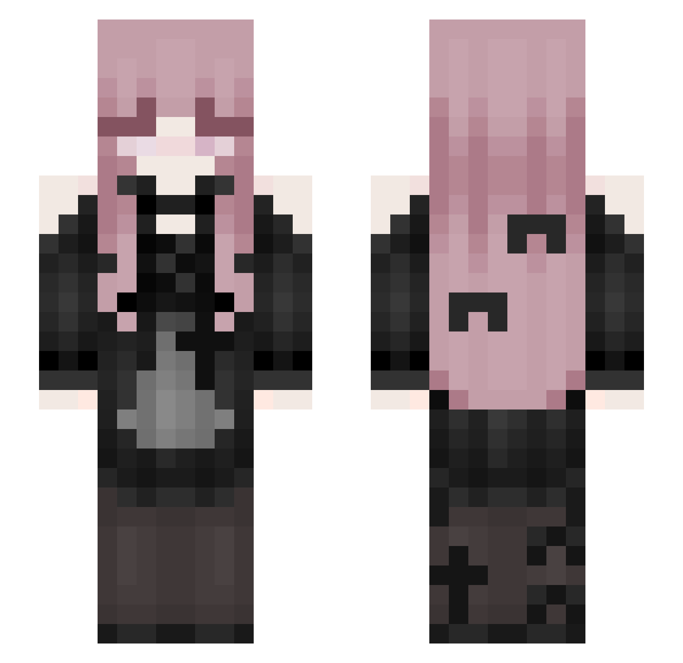 RazorRosary Minecraft skin, front and back view