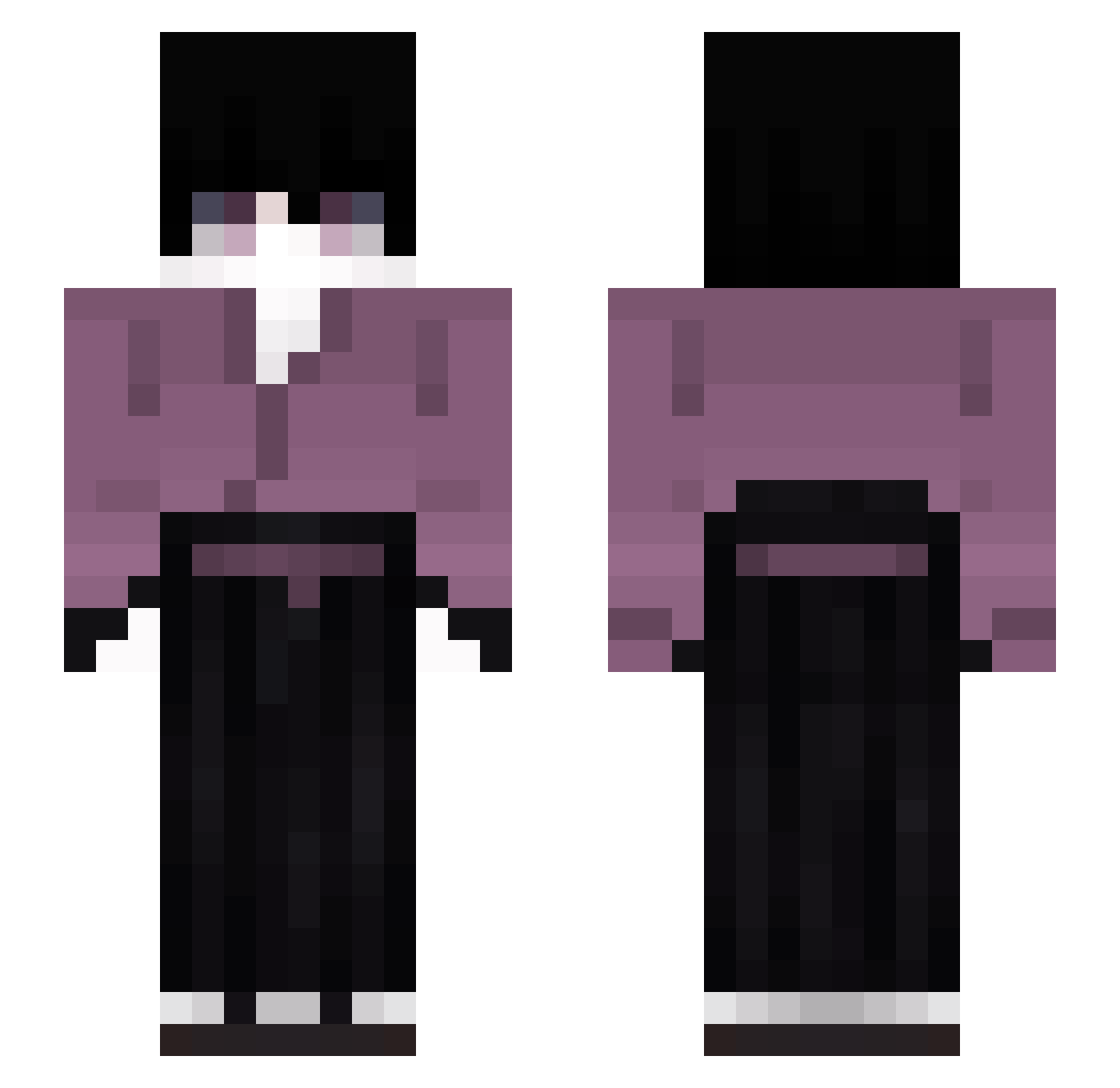 siyahposet Minecraft skin, front and back view