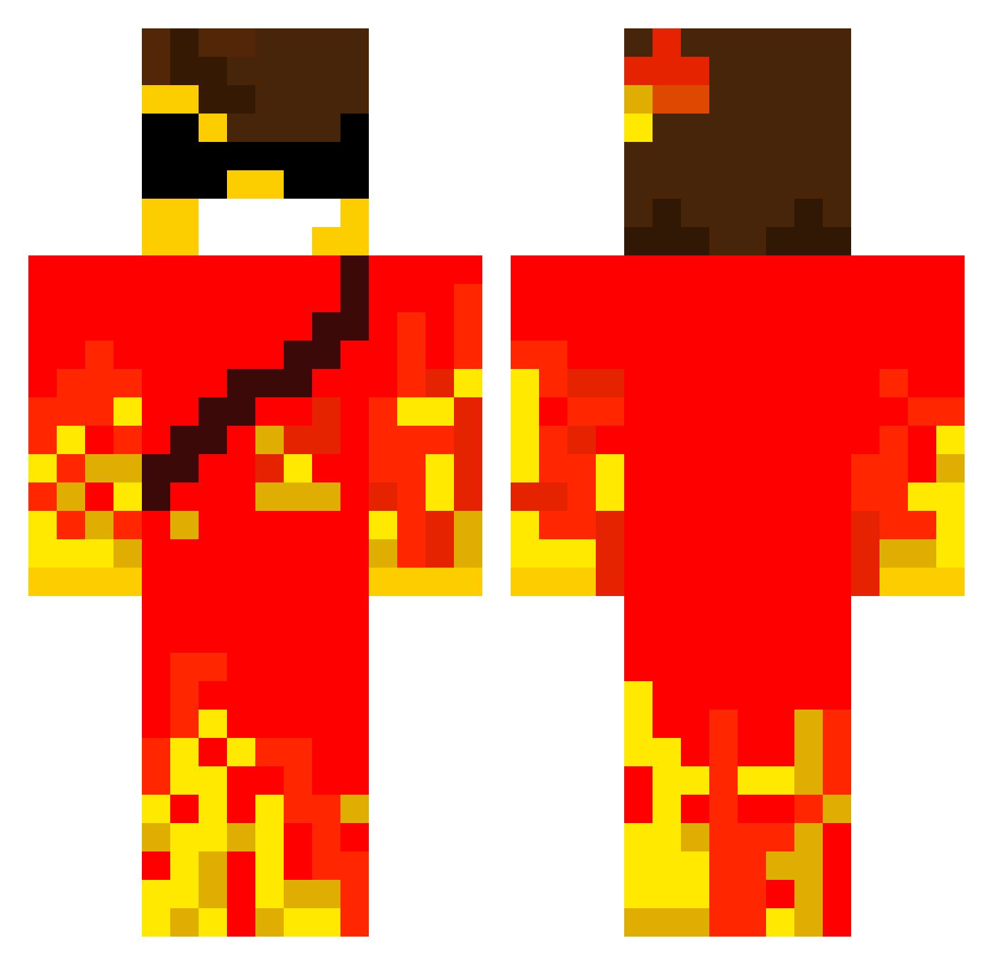 Wumuku Minecraft skin, front and back view