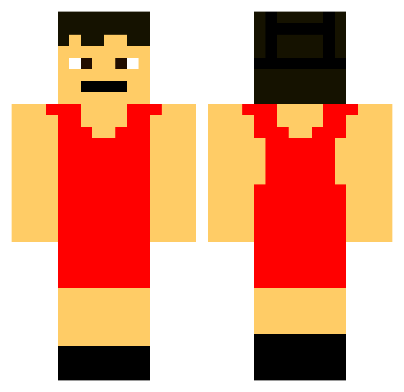 wrestler Minecraft skin, front and back view