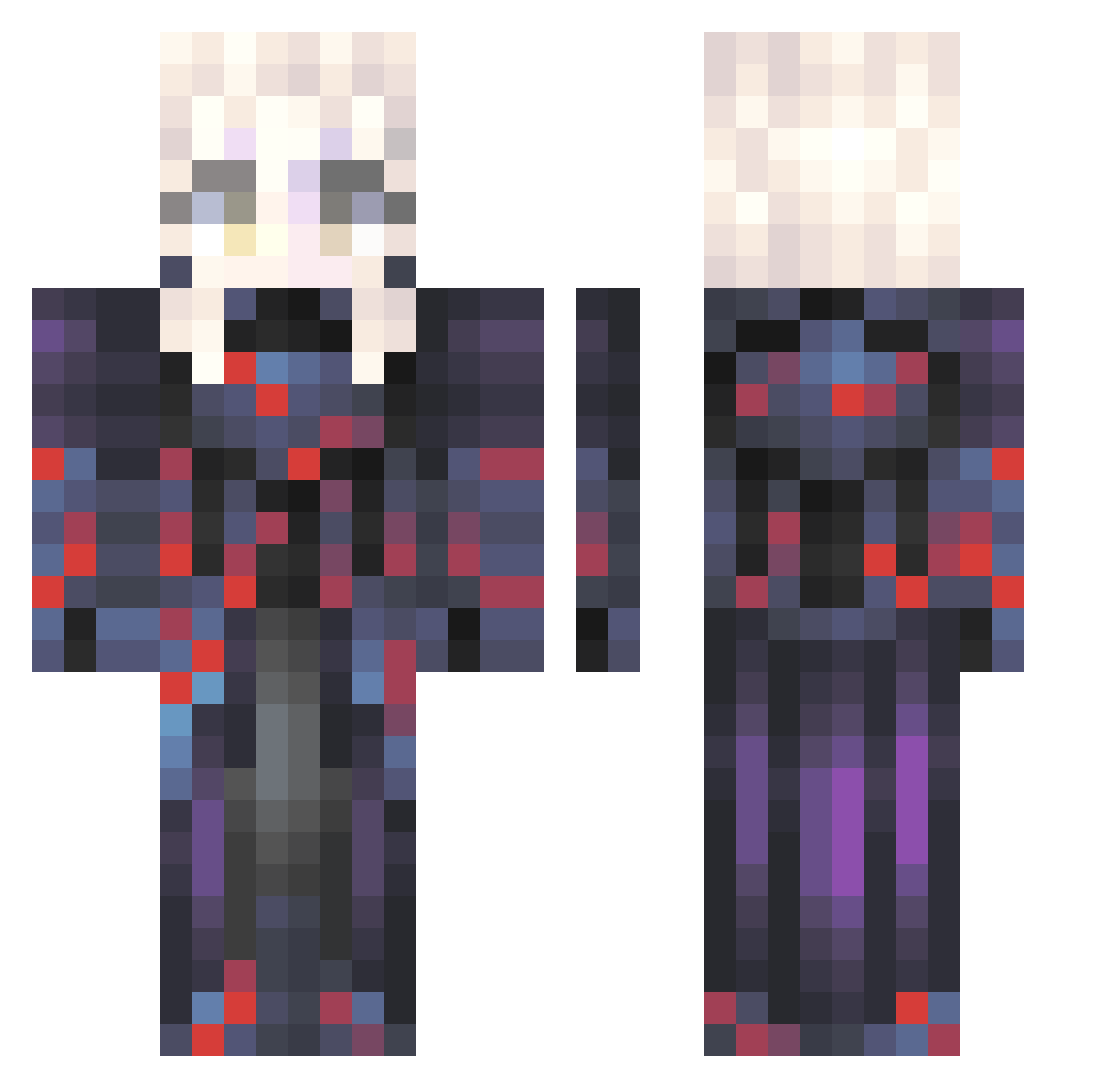 Yokaij Minecraft skin, front and back view
