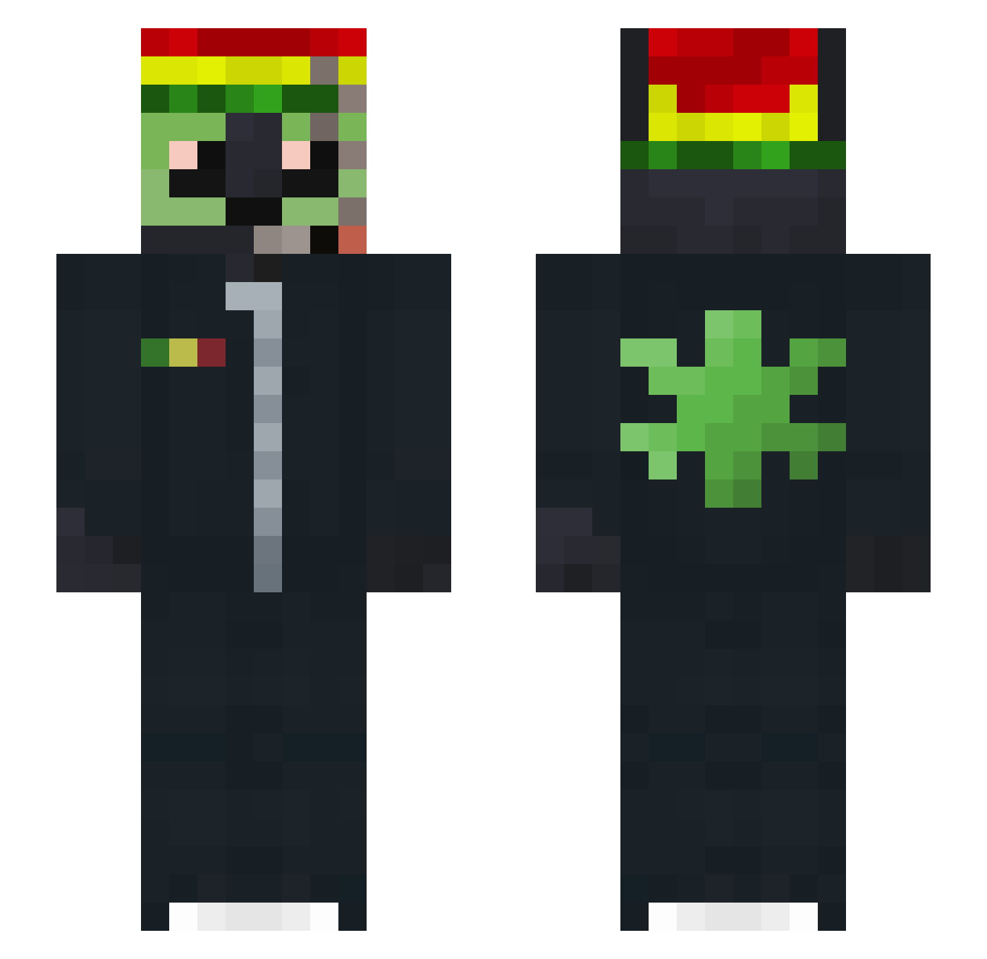 1ennie Minecraft skin, front and back view