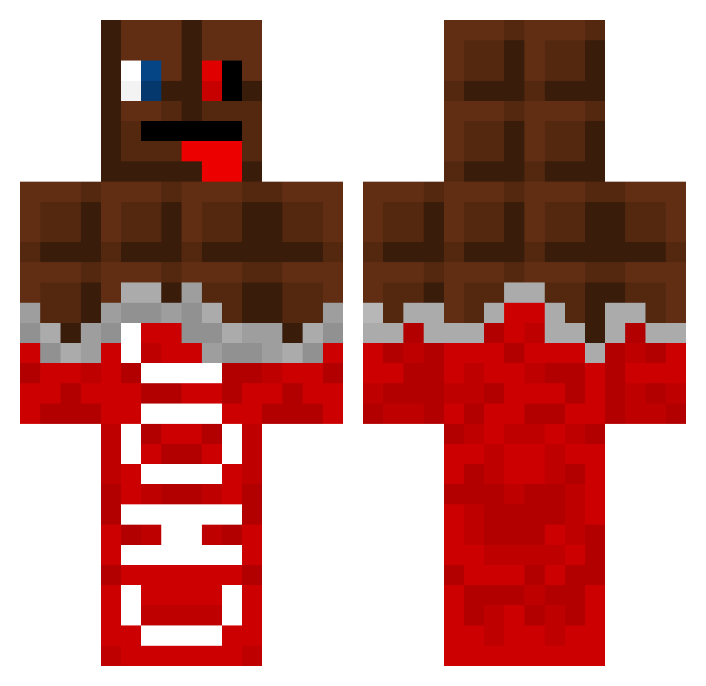 XxOri Minecraft skin, front and back view