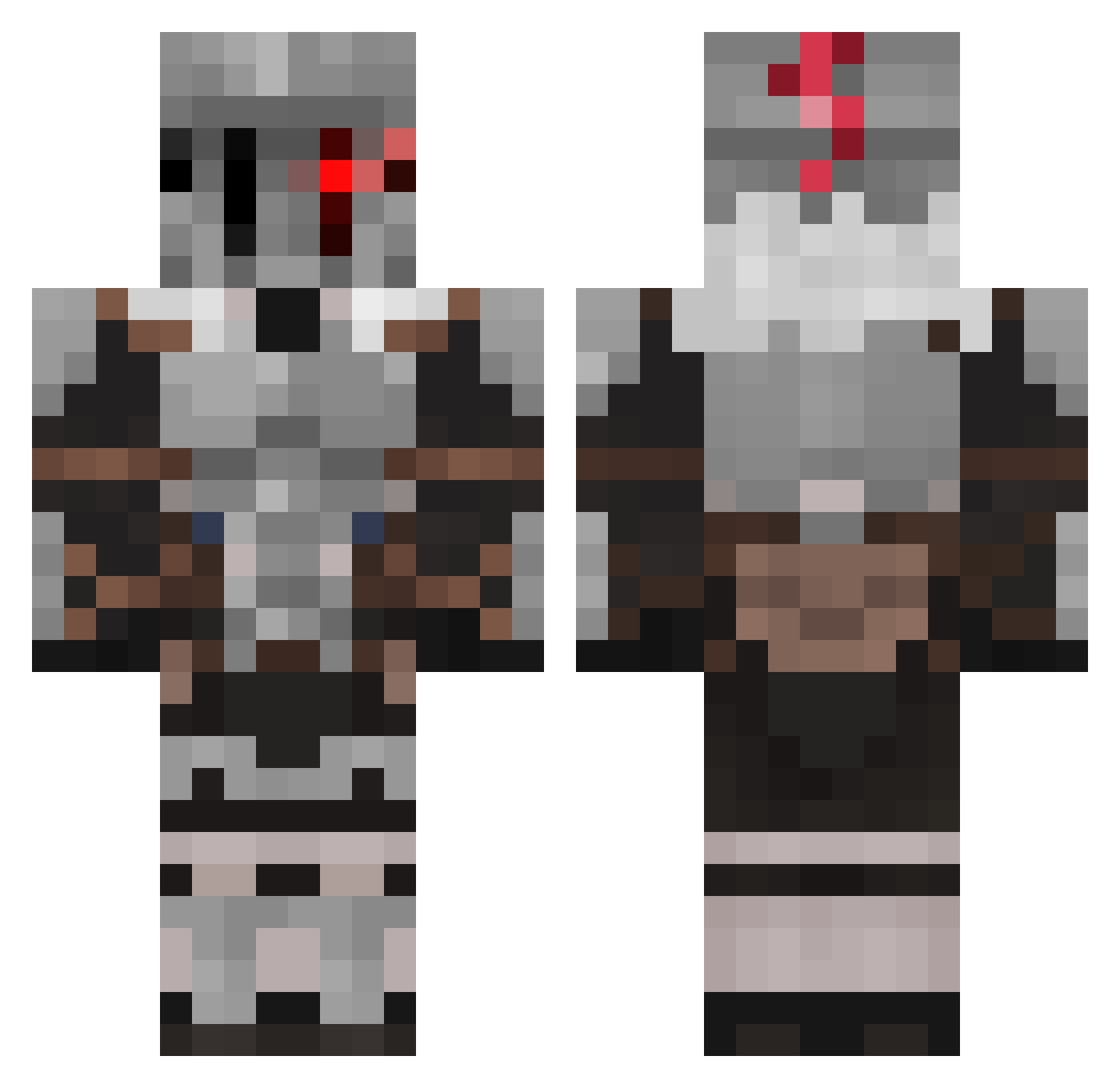 DDanto Minecraft skin, front and back view