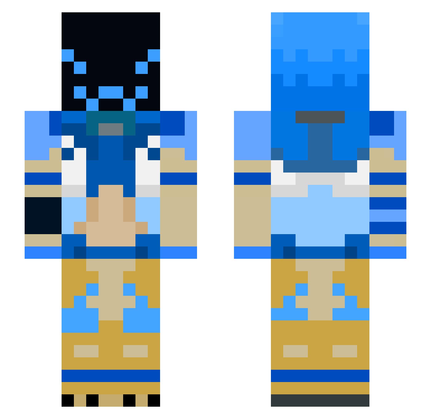 Sunwrek Minecraft skin, front and back view