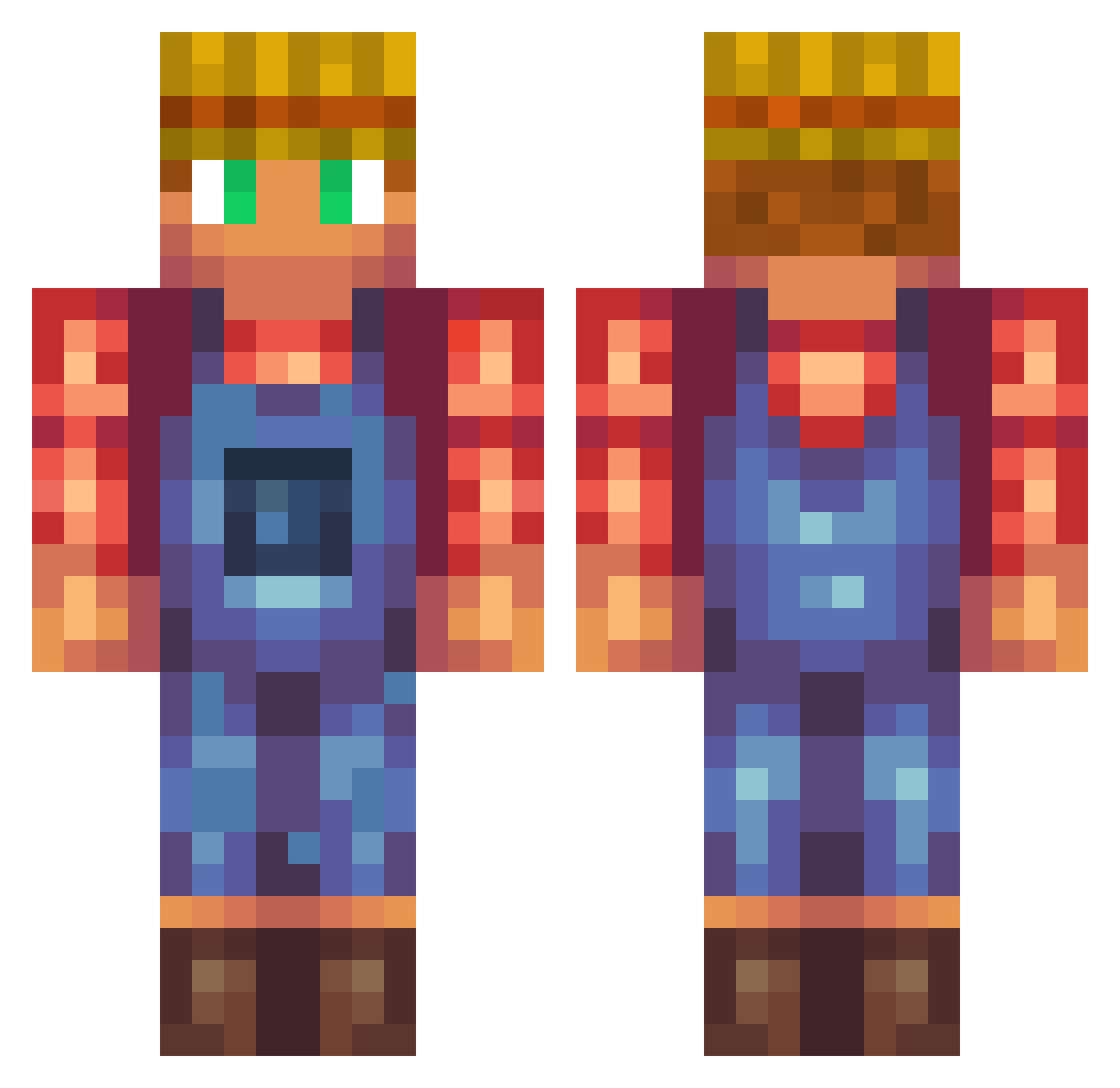 Extra6344 Minecraft skin, front and back view