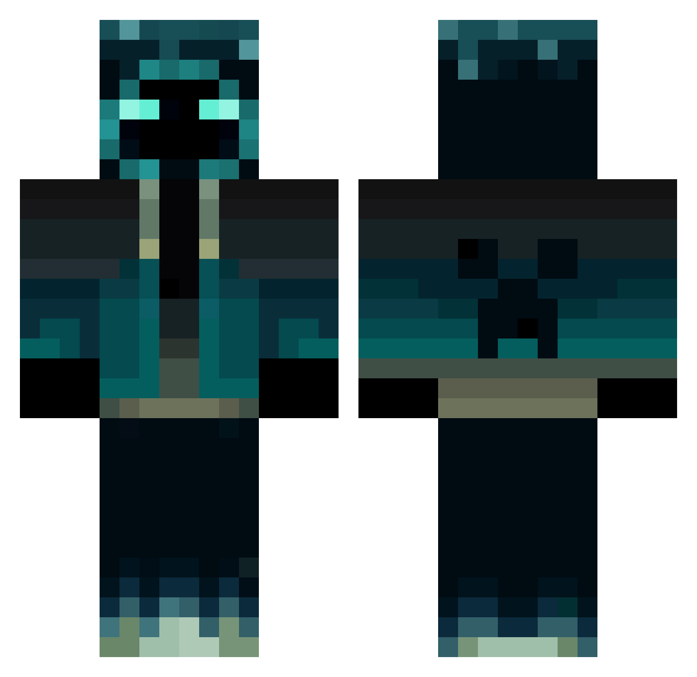 Duo_by_goku Minecraft skin, front and back view