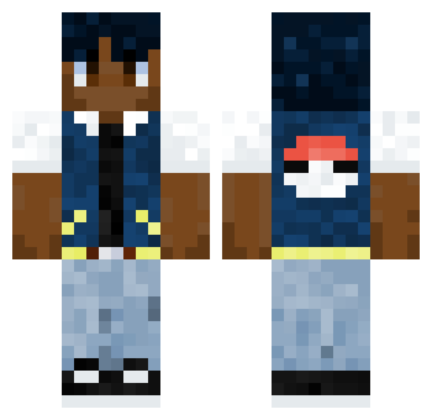 sixteenlist Minecraft skin, front and back view