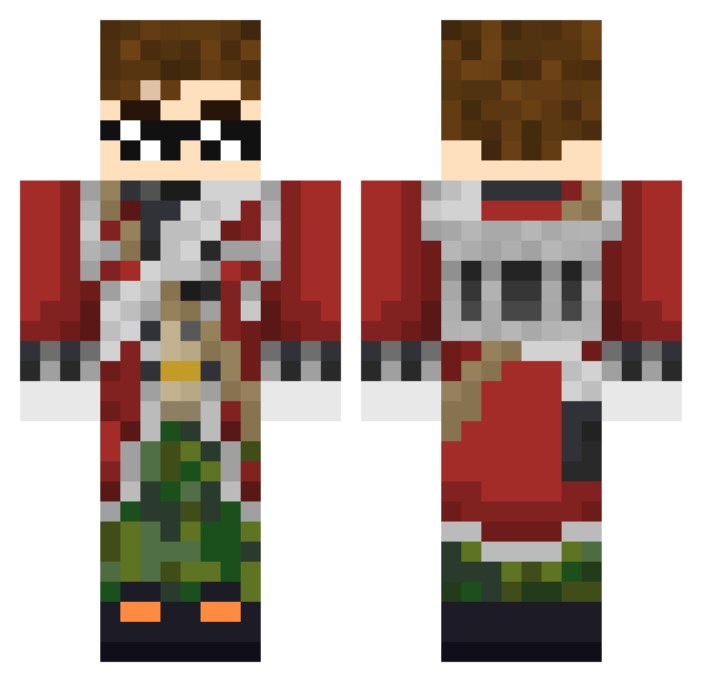 Shaymuss Minecraft skin, front and back view
