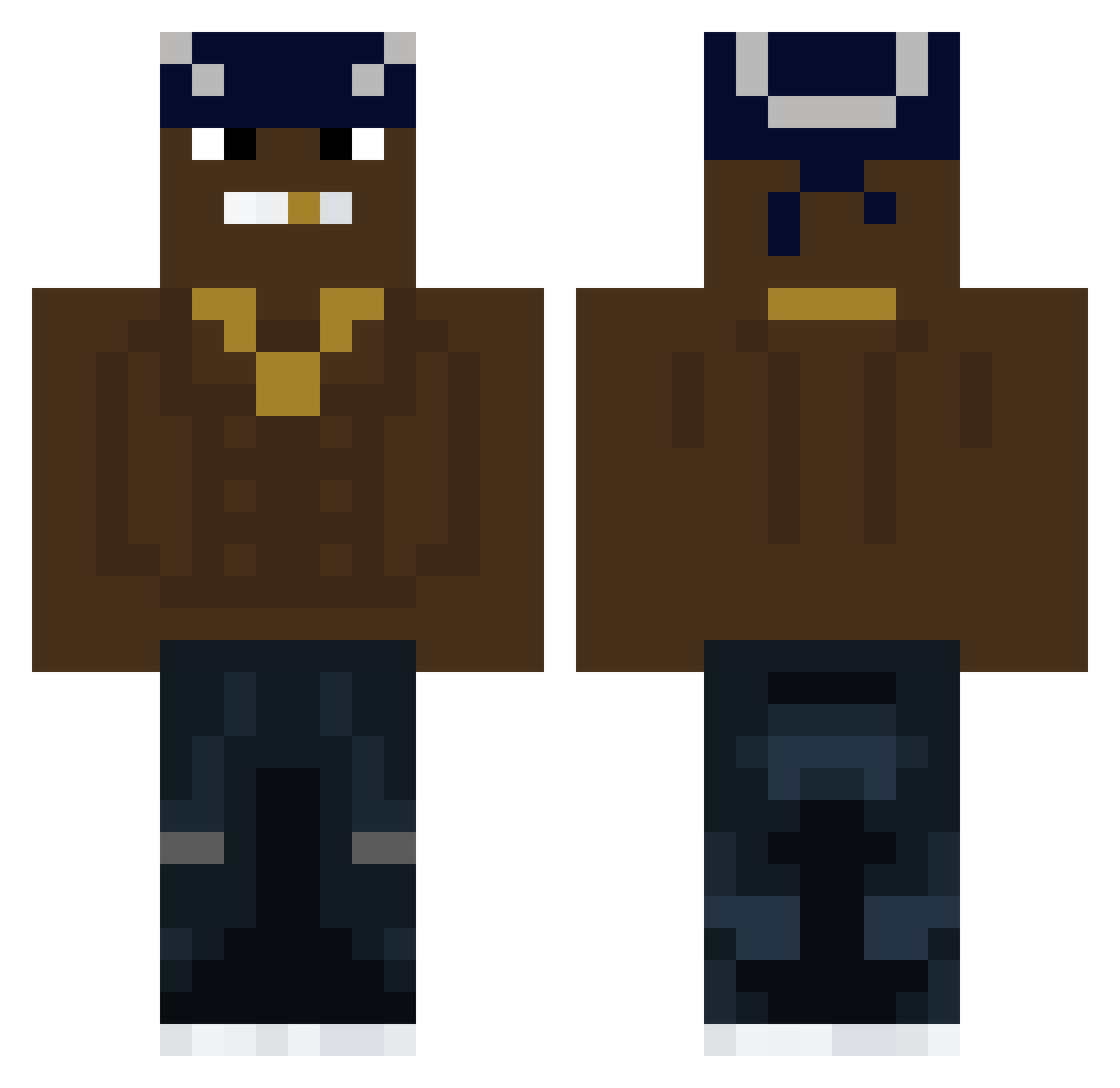 Kqzmii Minecraft skin, front and back view