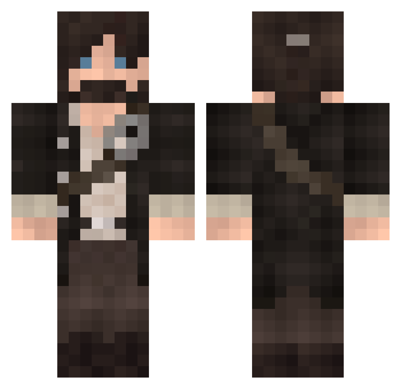 lxlnowi Minecraft skin, front and back view