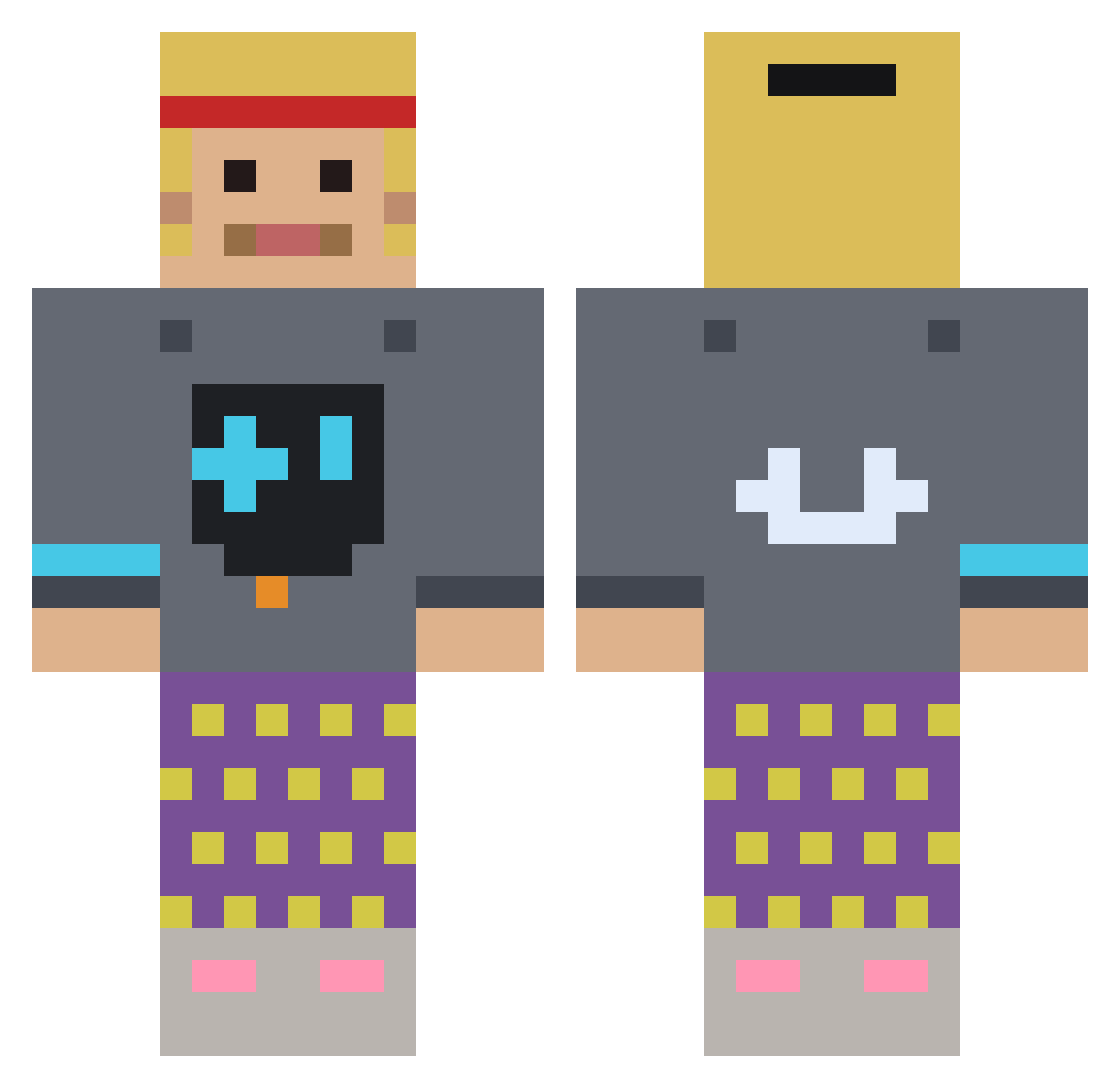Ungamerpaspro Minecraft skin, front and back view