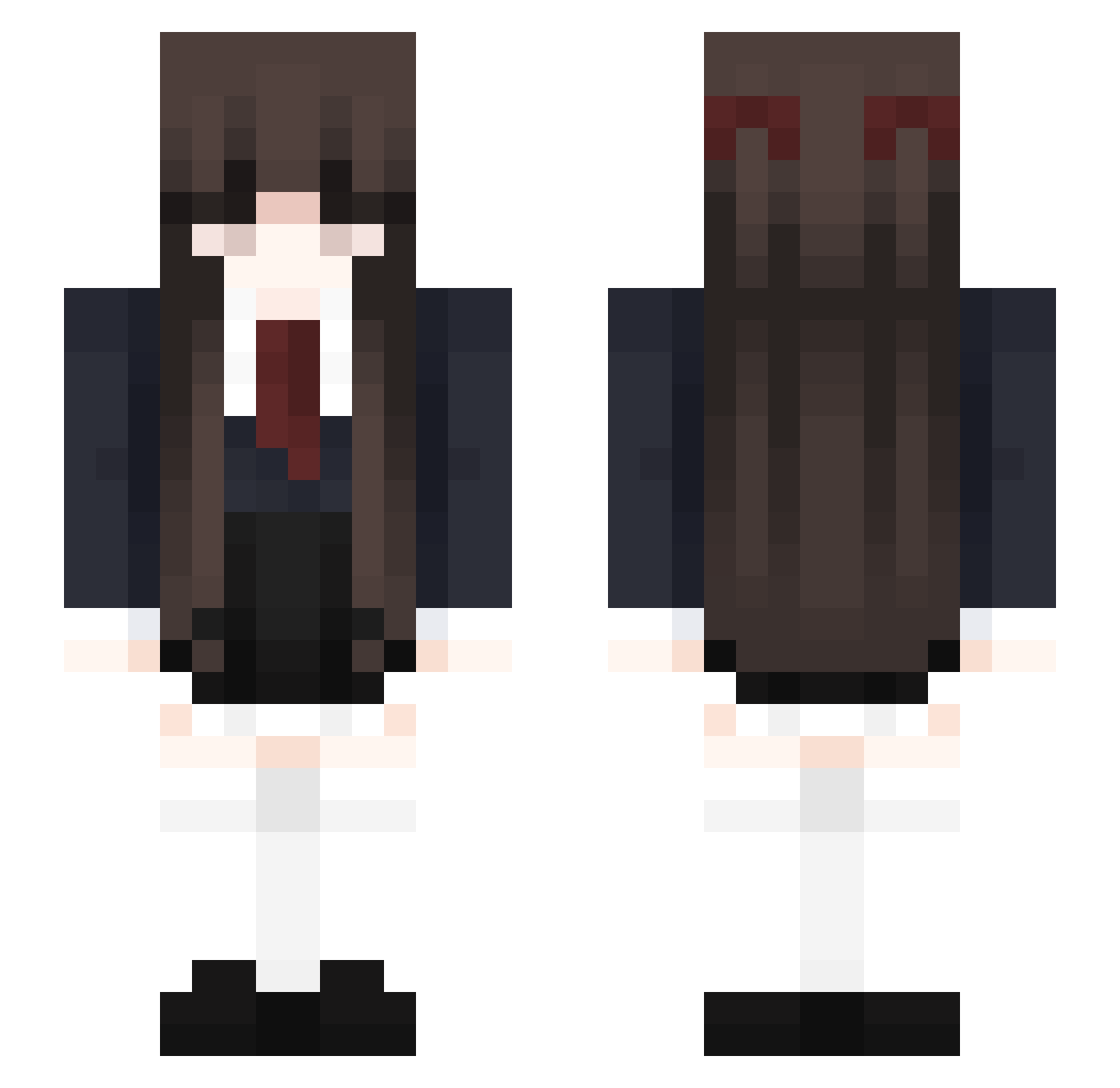 yukiv7 Minecraft skin, front and back view