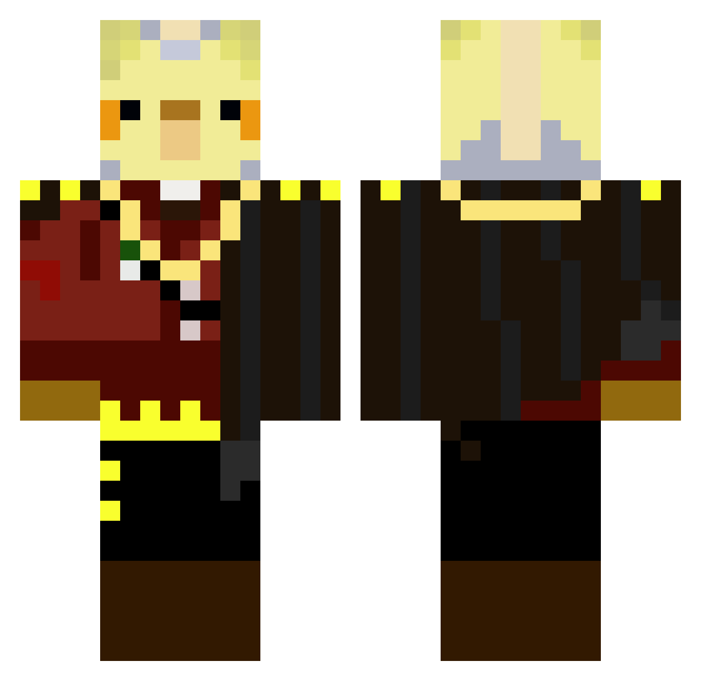birdy_emperor Minecraft skin, front and back view