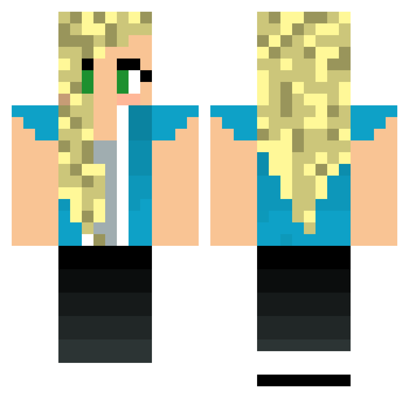 Olwen Minecraft skin, front and back view