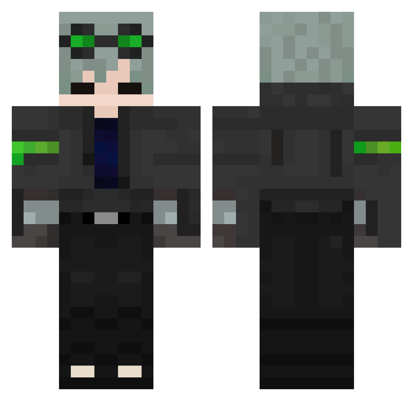 Tallbaton Minecraft skin, front and back view