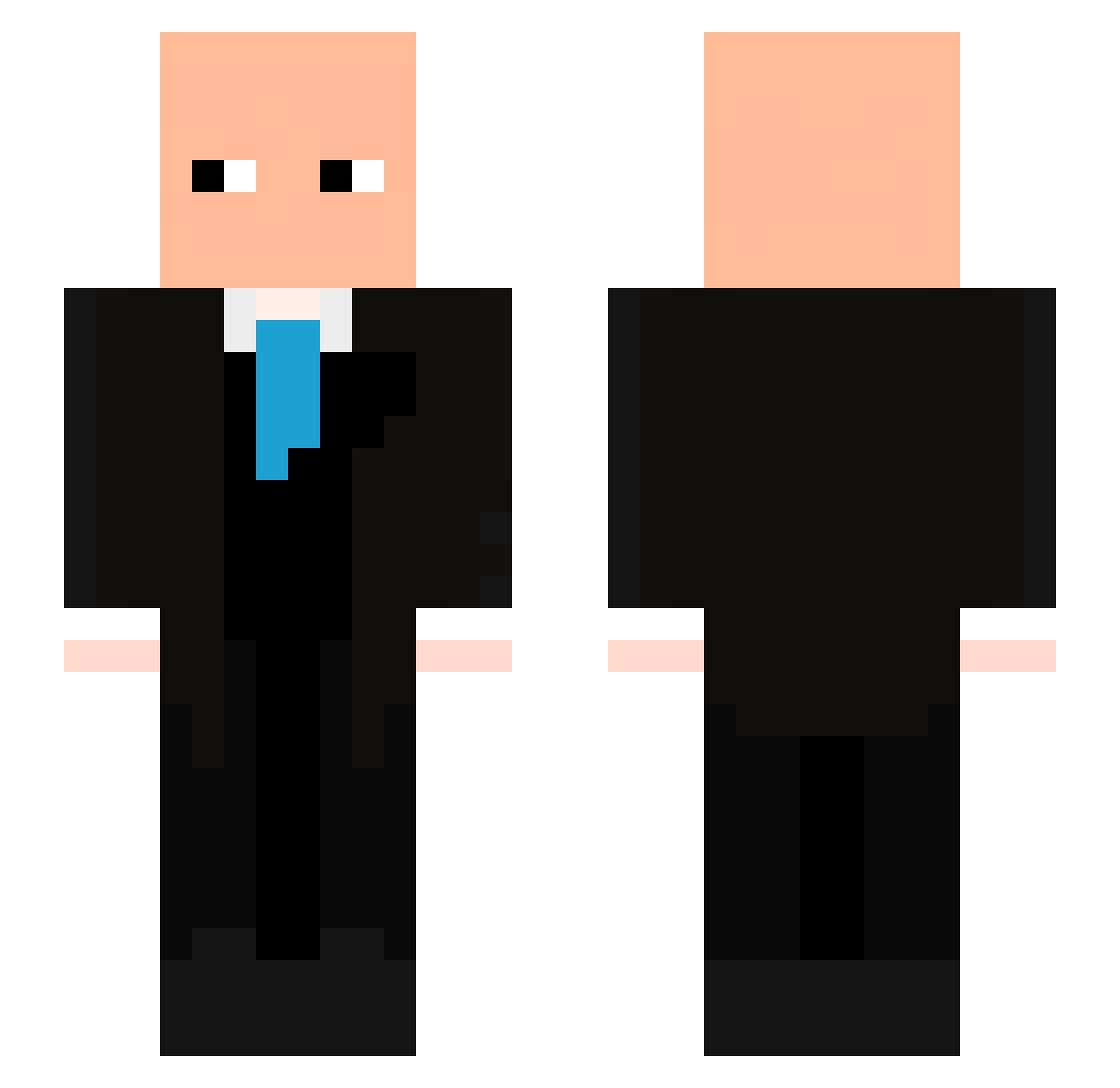 Yui_TV Minecraft skin, front and back view