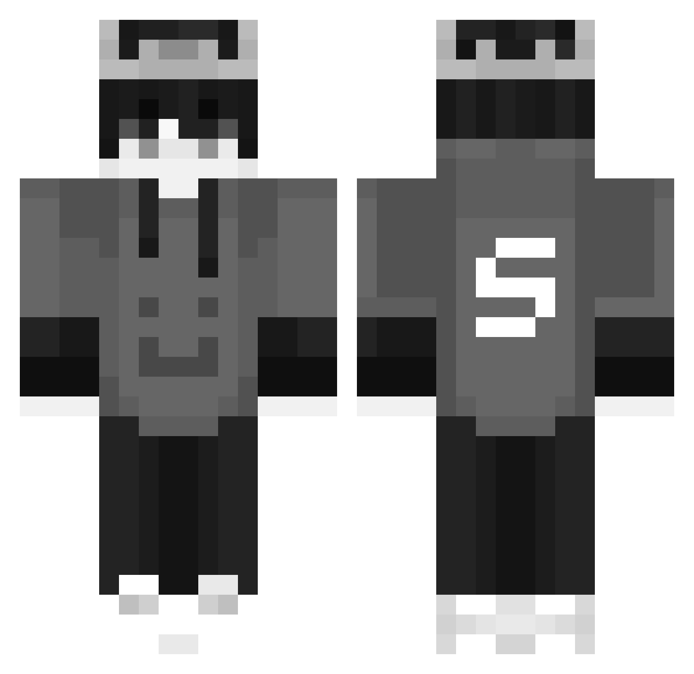 Sooftt Minecraft skin, front and back view