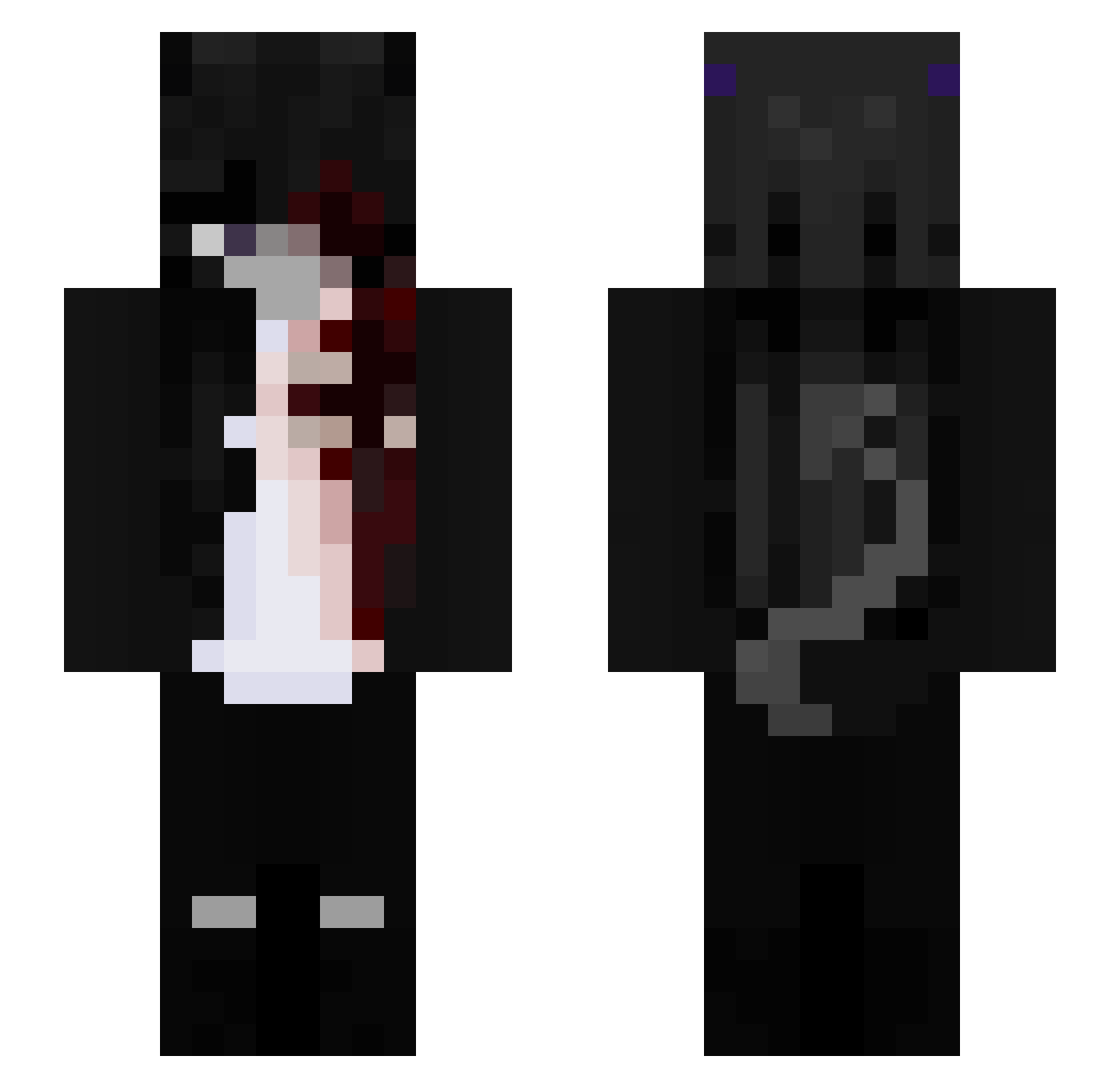 Ajmes07 Minecraft skin, front and back view