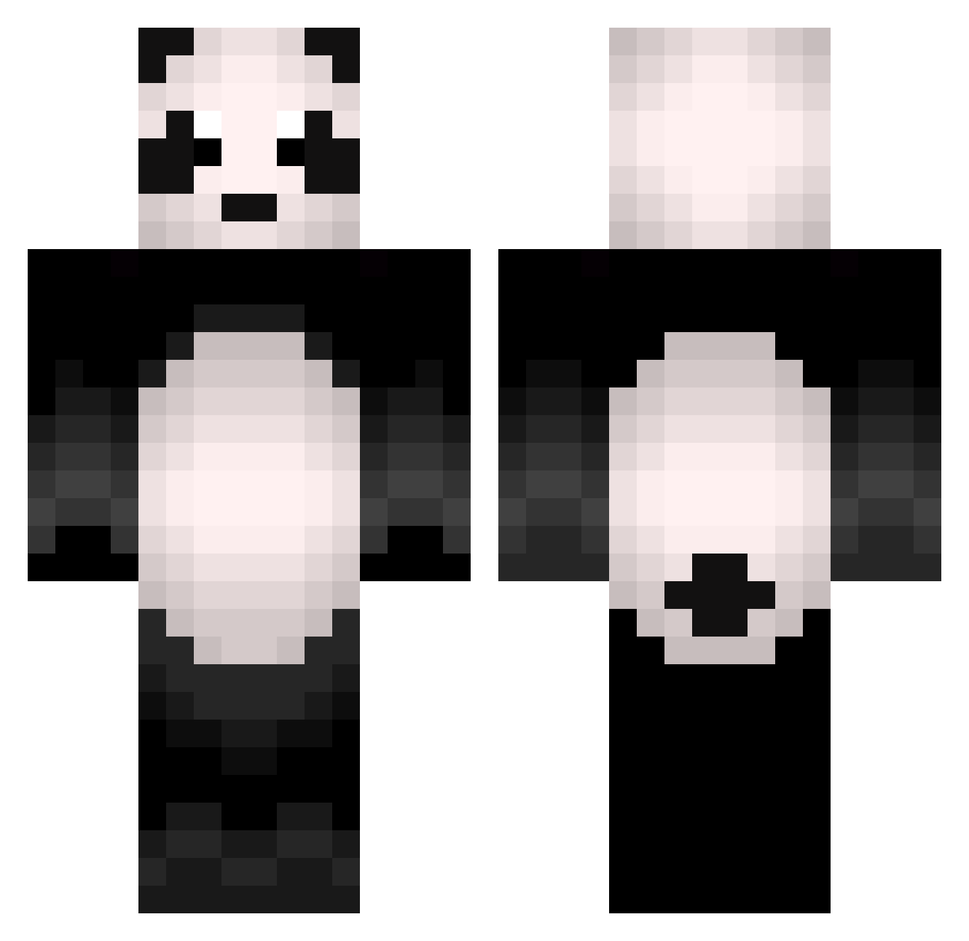 Rarufuu Minecraft skin, front and back view