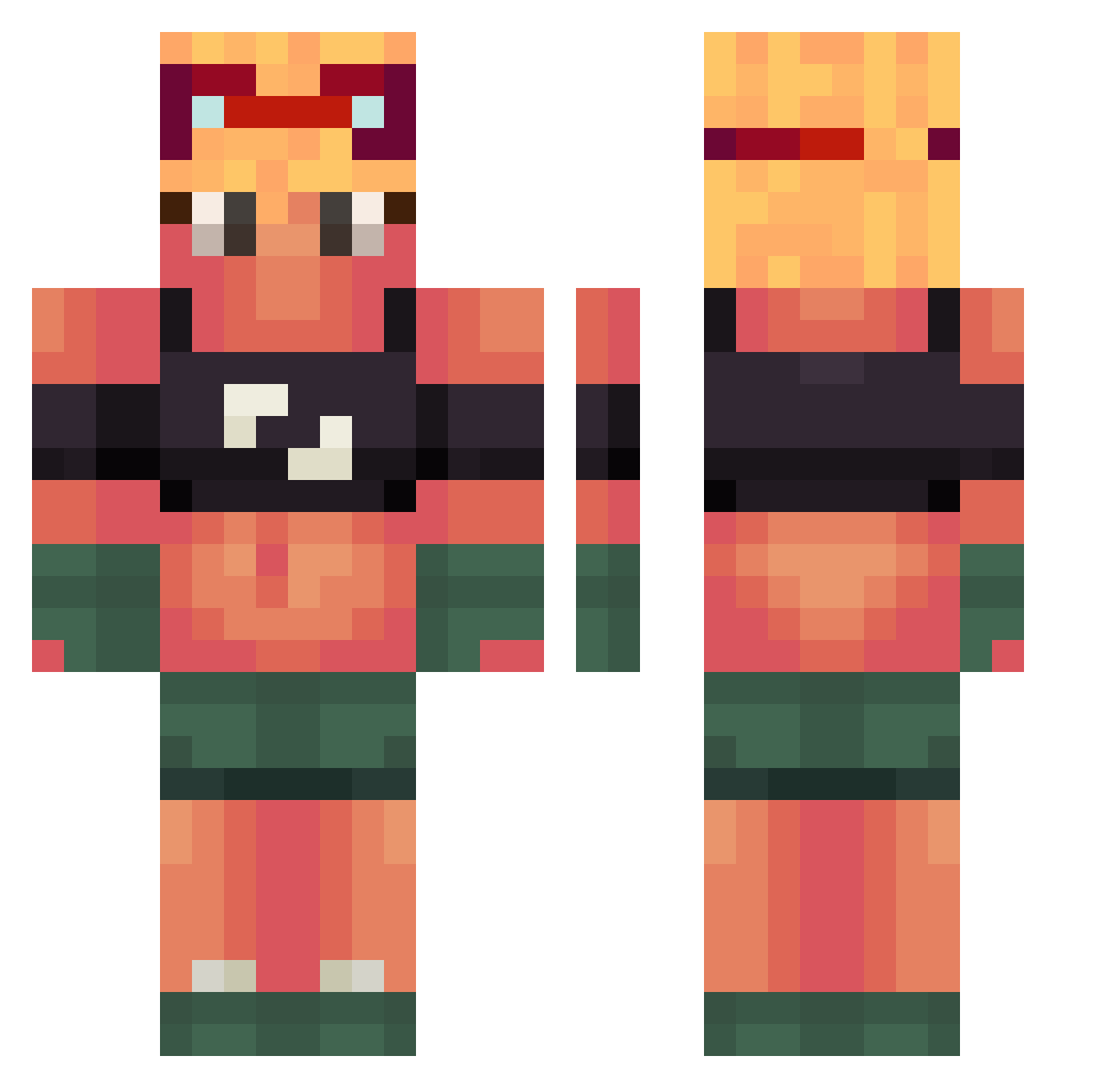 cvfxds Minecraft skin, front and back view