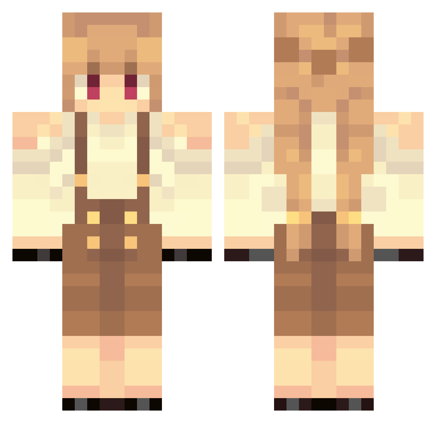 freyfalling Minecraft skin, front and back view