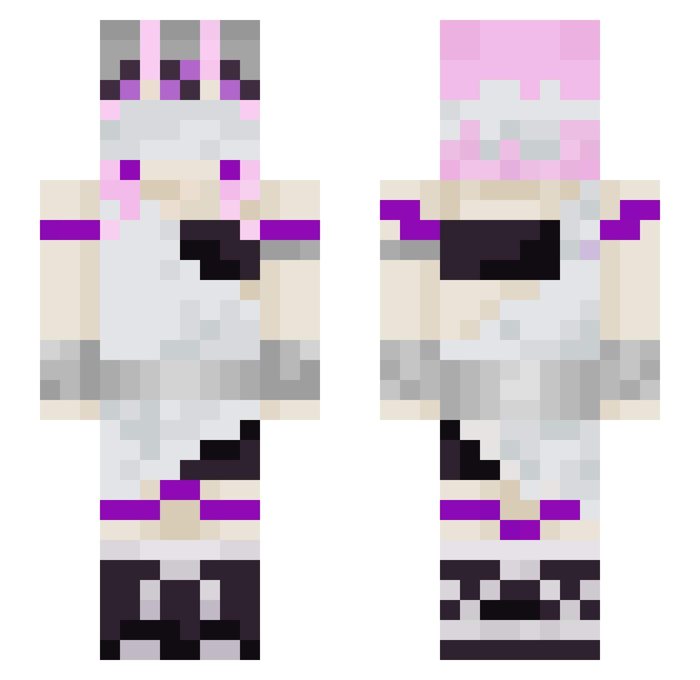 Sevset Minecraft skin, front and back view