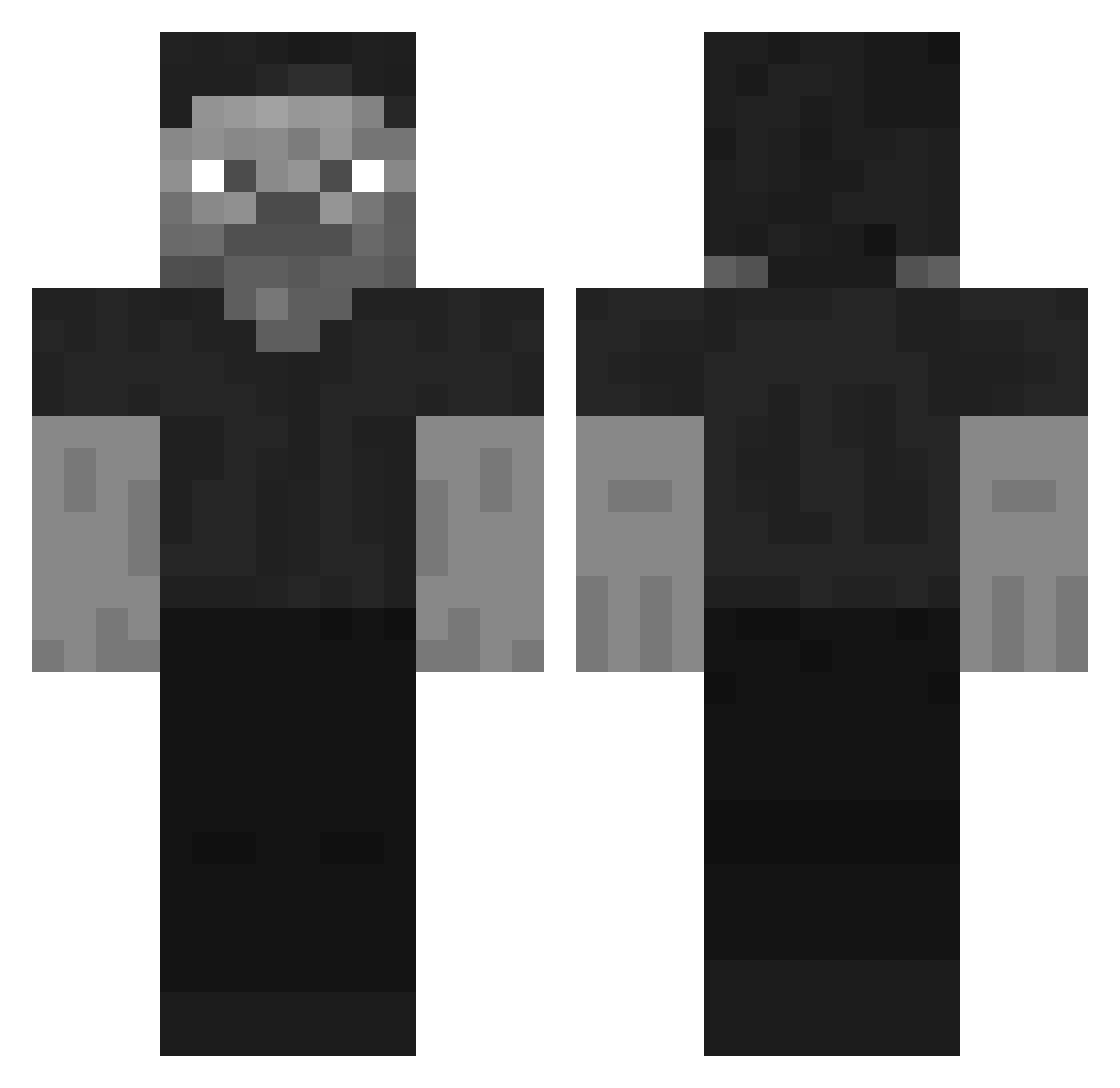 NesterPrime Minecraft skin, front and back view