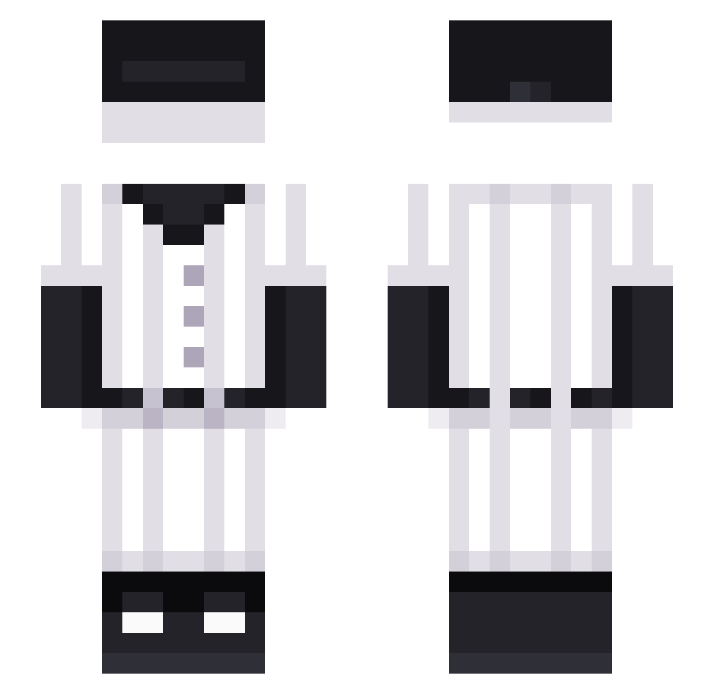Rayted54 Minecraft skin, front and back view