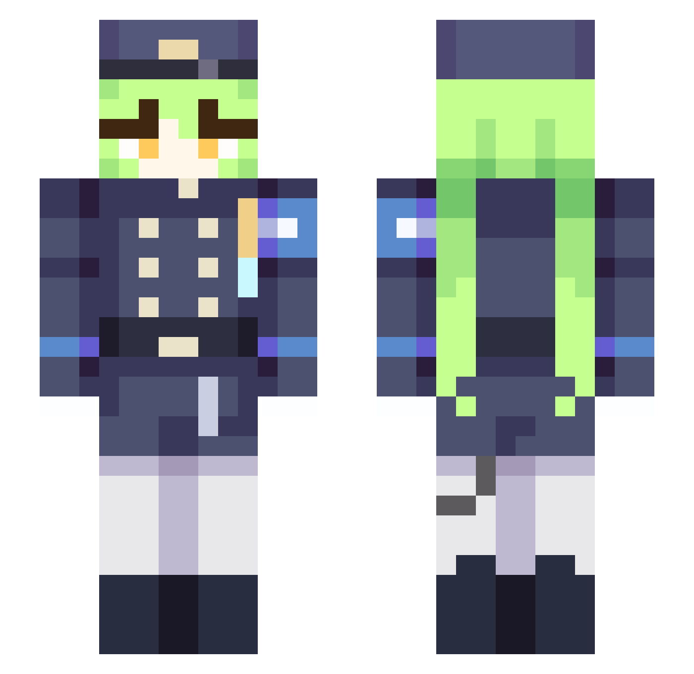 KannaPaix Minecraft skin, front and back view