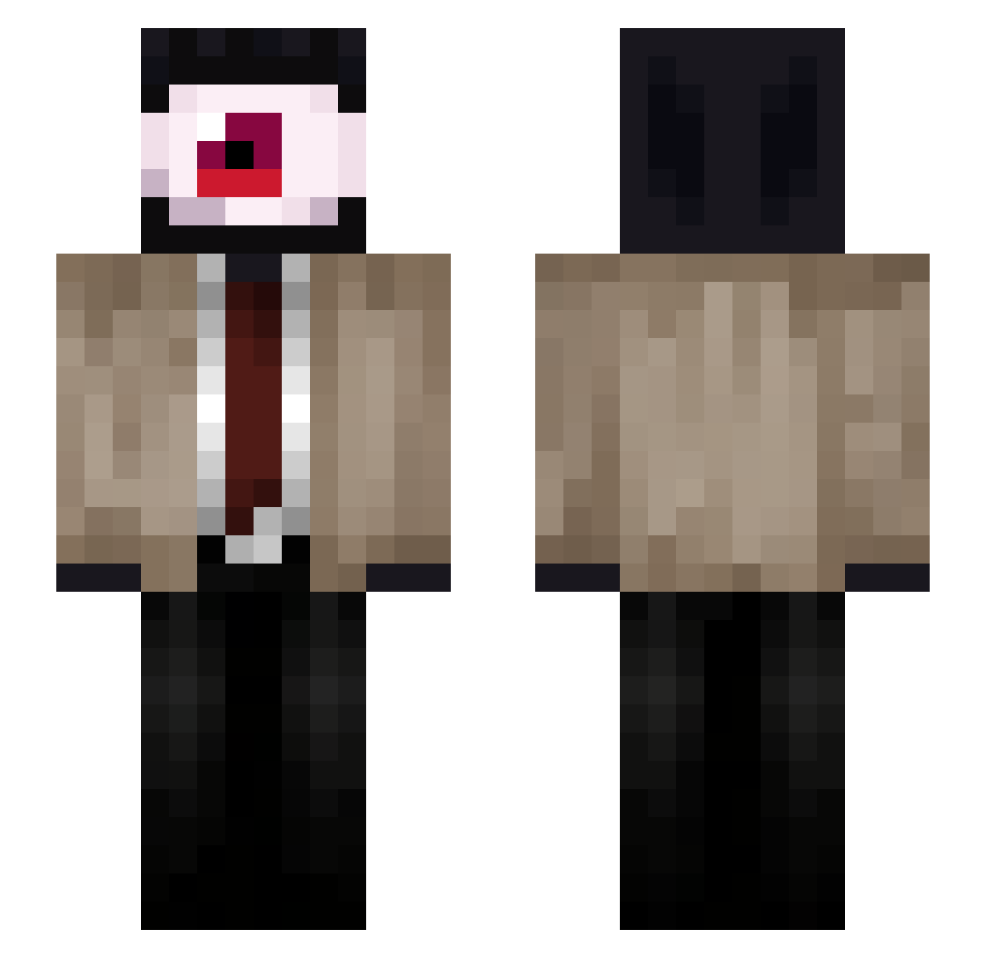 pqely1 Minecraft skin, front and back view