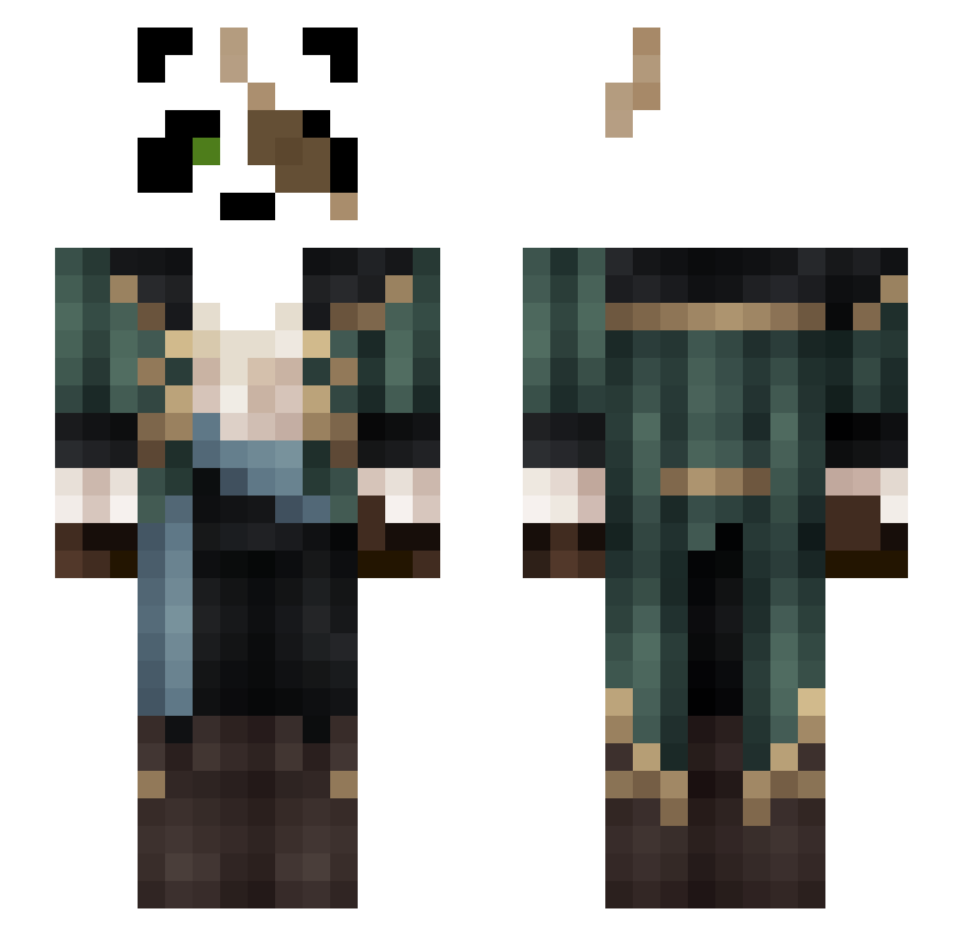 Vexifiyed2 Minecraft skin, front and back view