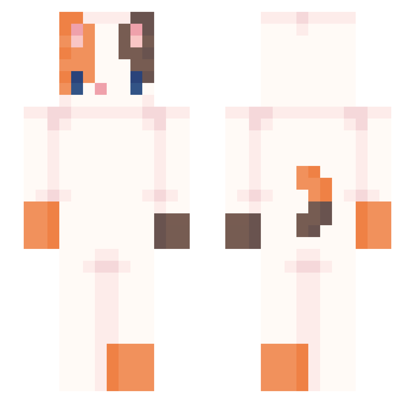 sksla594 Minecraft skin, front and back view