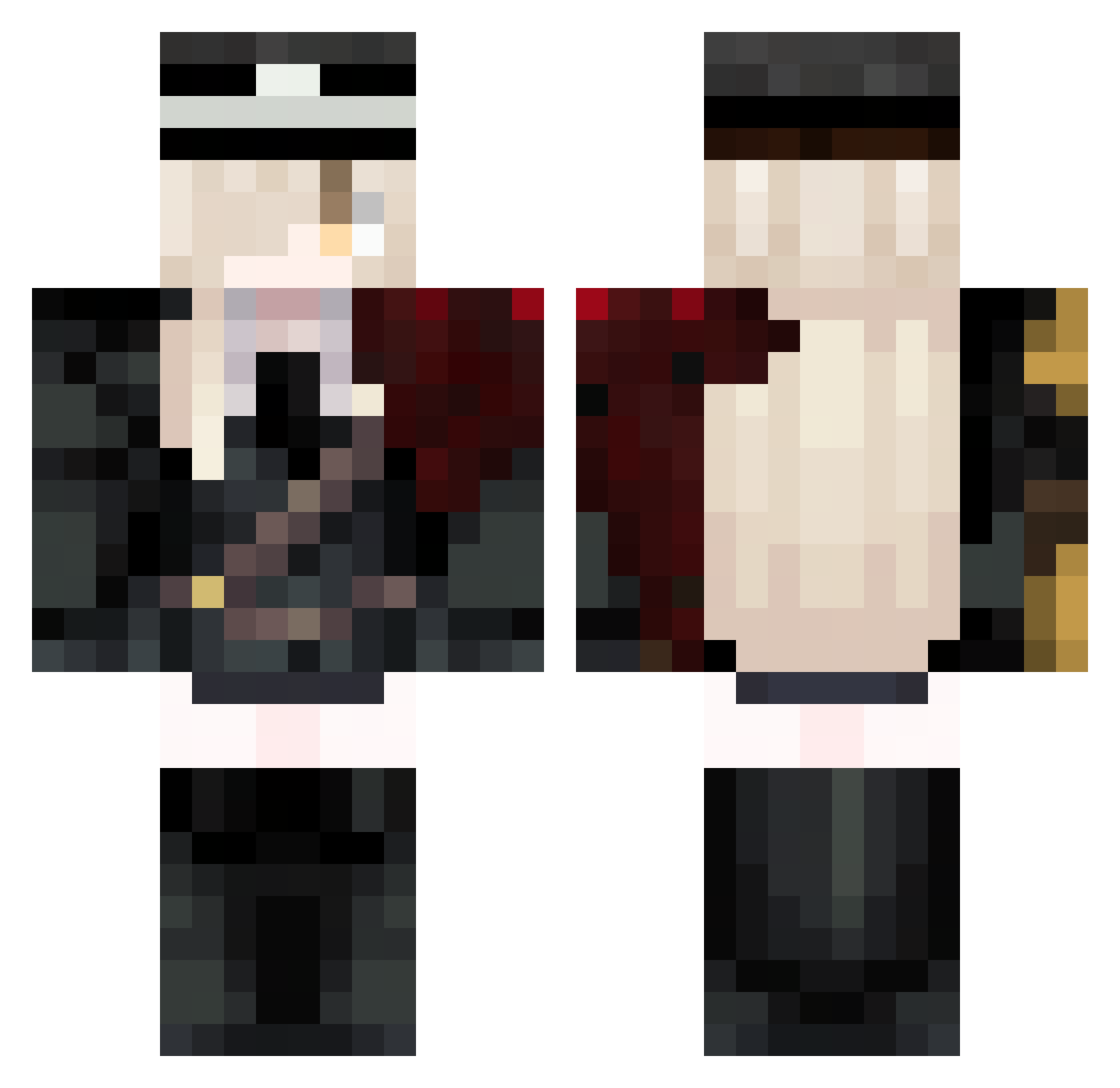 Powers1104 Minecraft skin, front and back view