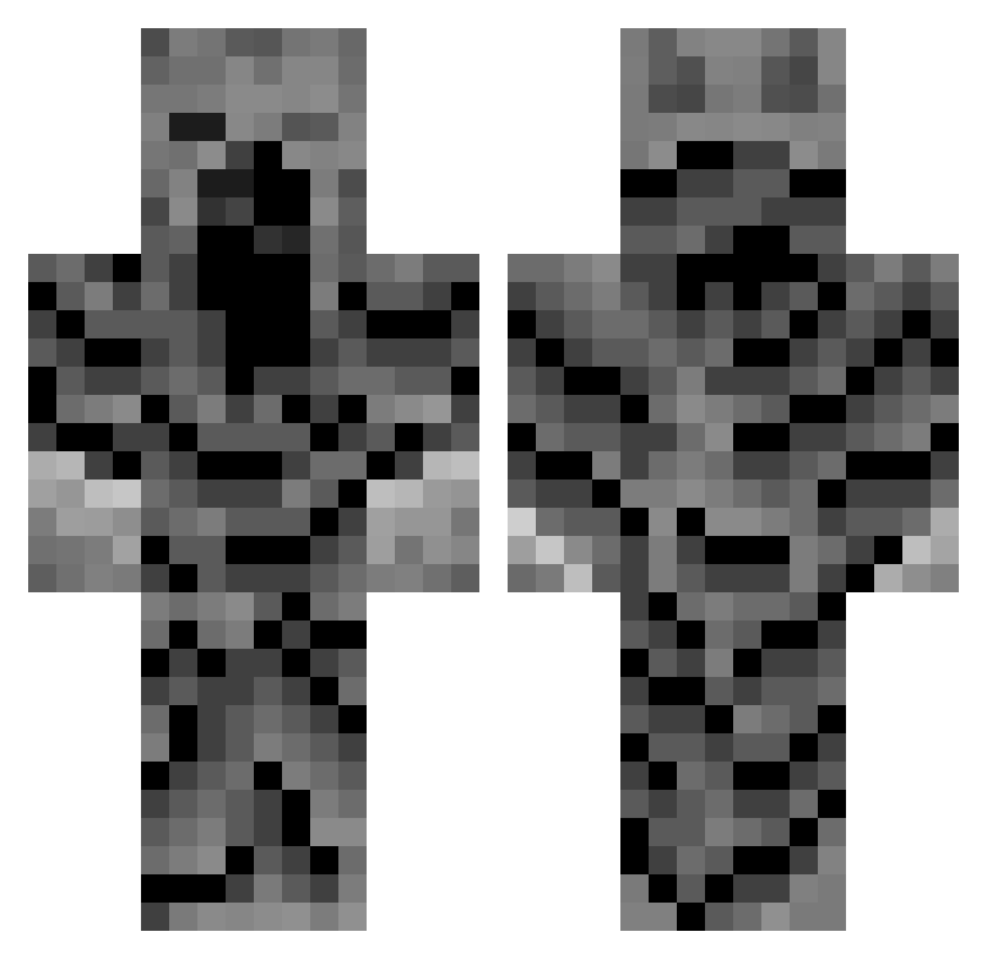 Zonyu Minecraft skin, front and back view