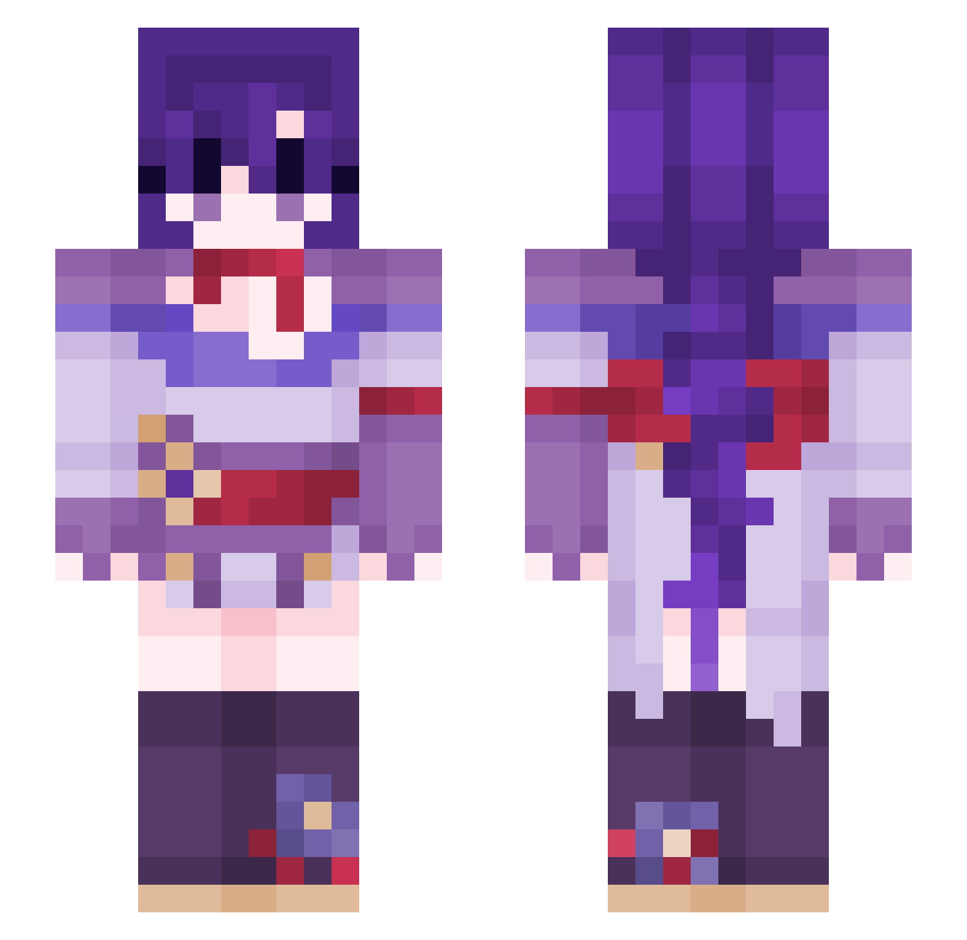 TheBigChungusPVP Minecraft skin, front and back view