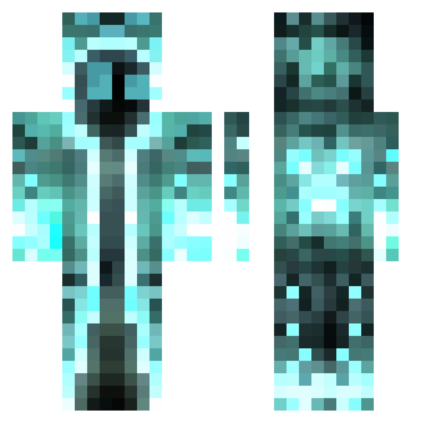 Zipidz Minecraft skin, front and back view