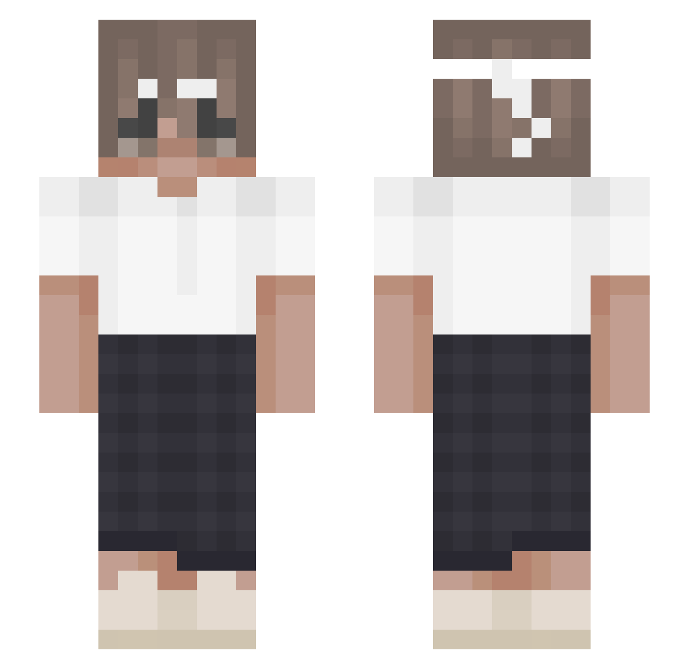 Shla7BinFrnas Minecraft skin, front and back view